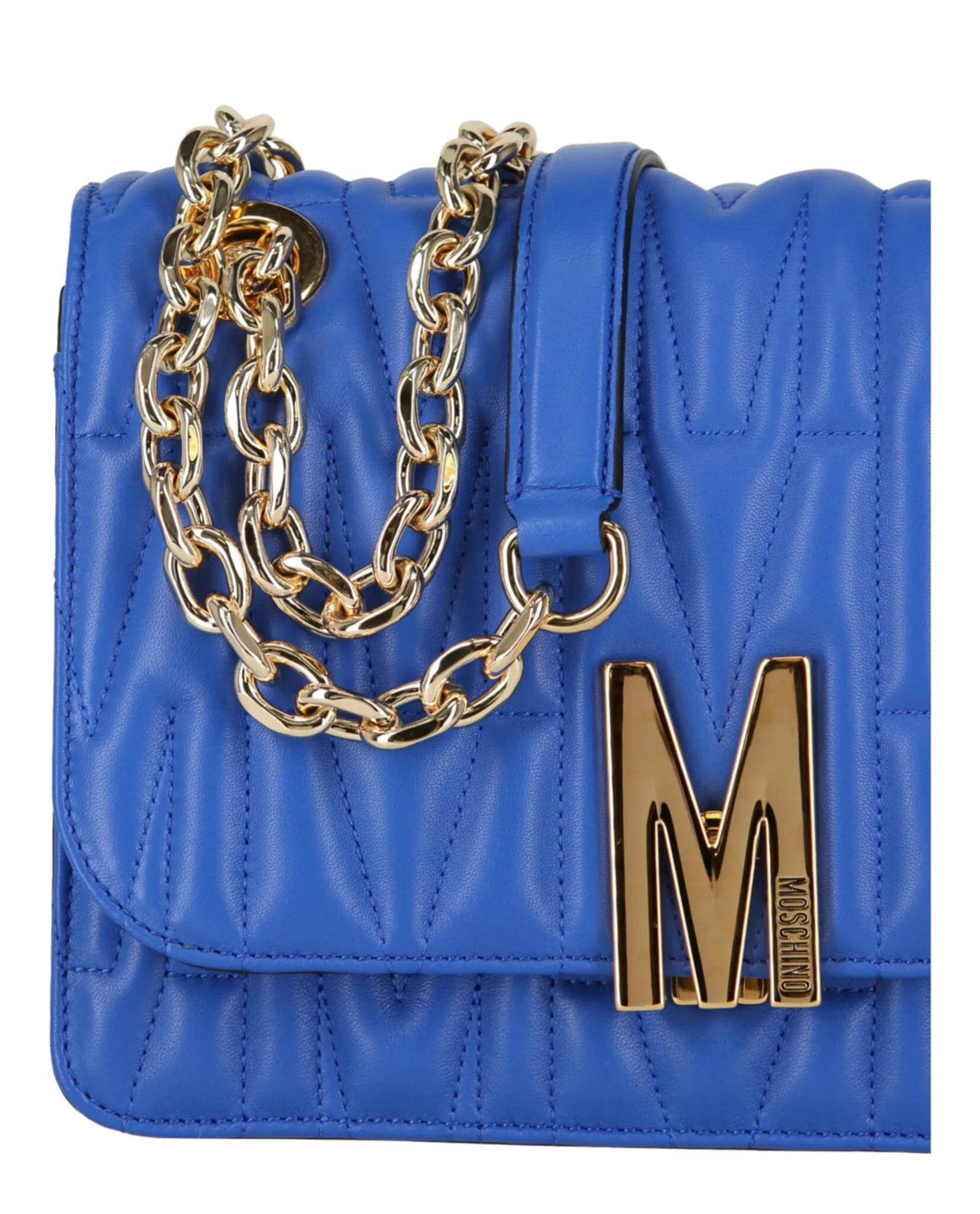 Moschino Quilted Logo Shoulder Bag