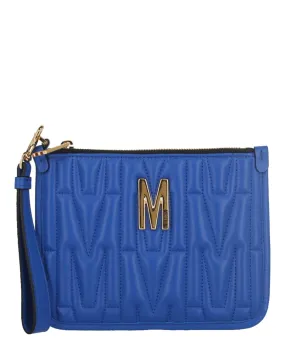 Moschino Quilted Logo Wristlet