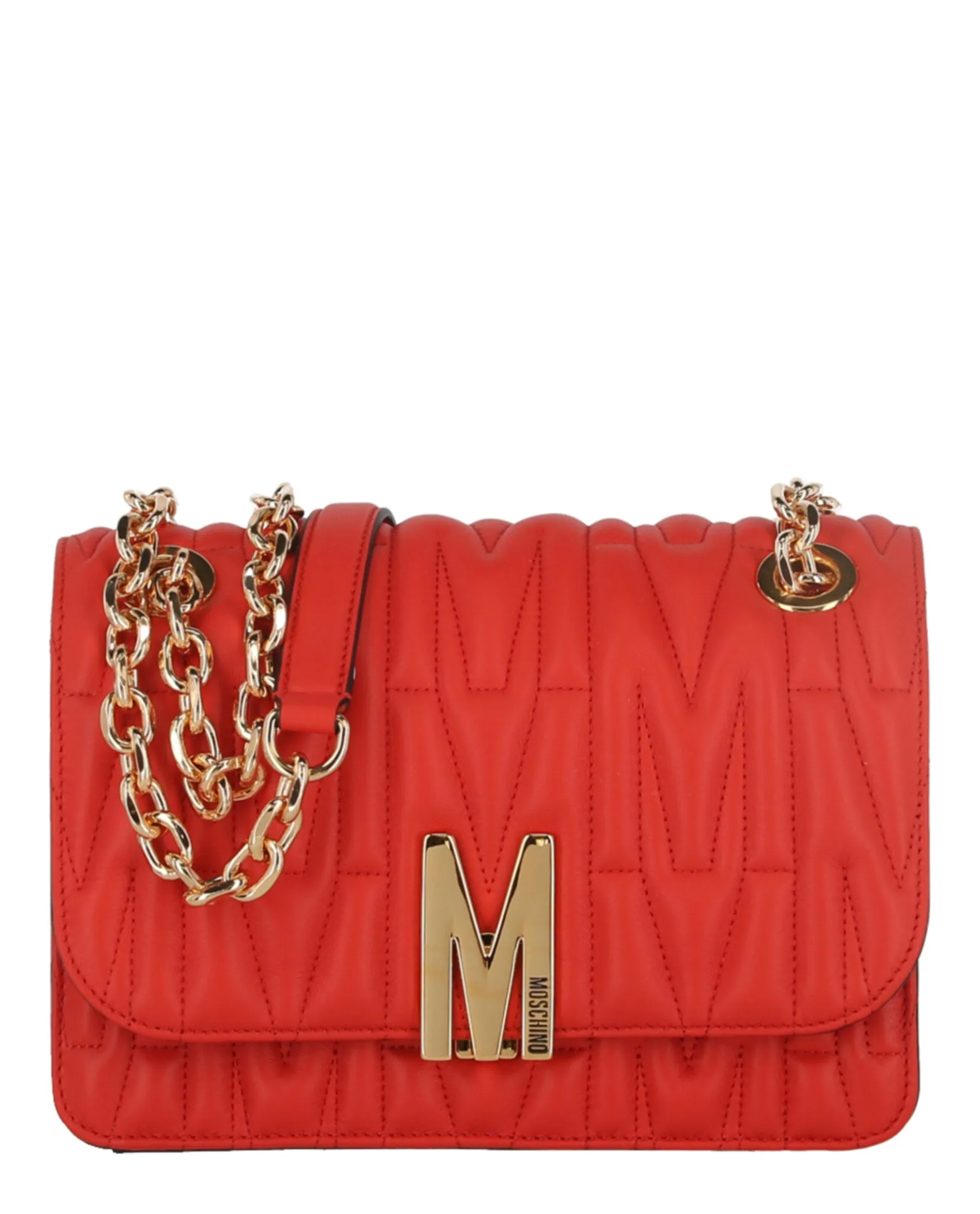 Moschino Quilted M-Logo Shoulder Bag