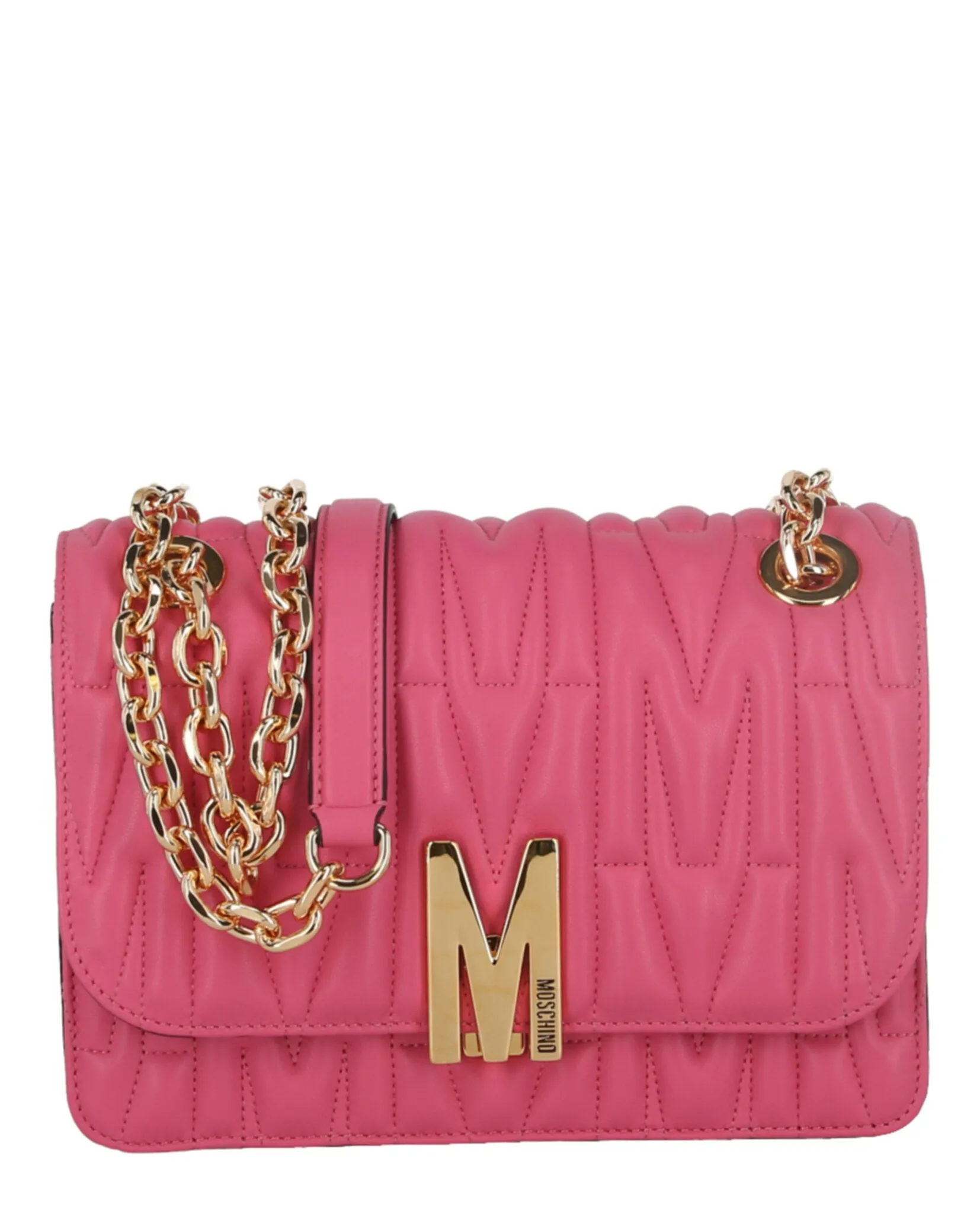 Moschino Quilted M-Logo Shoulder Bag