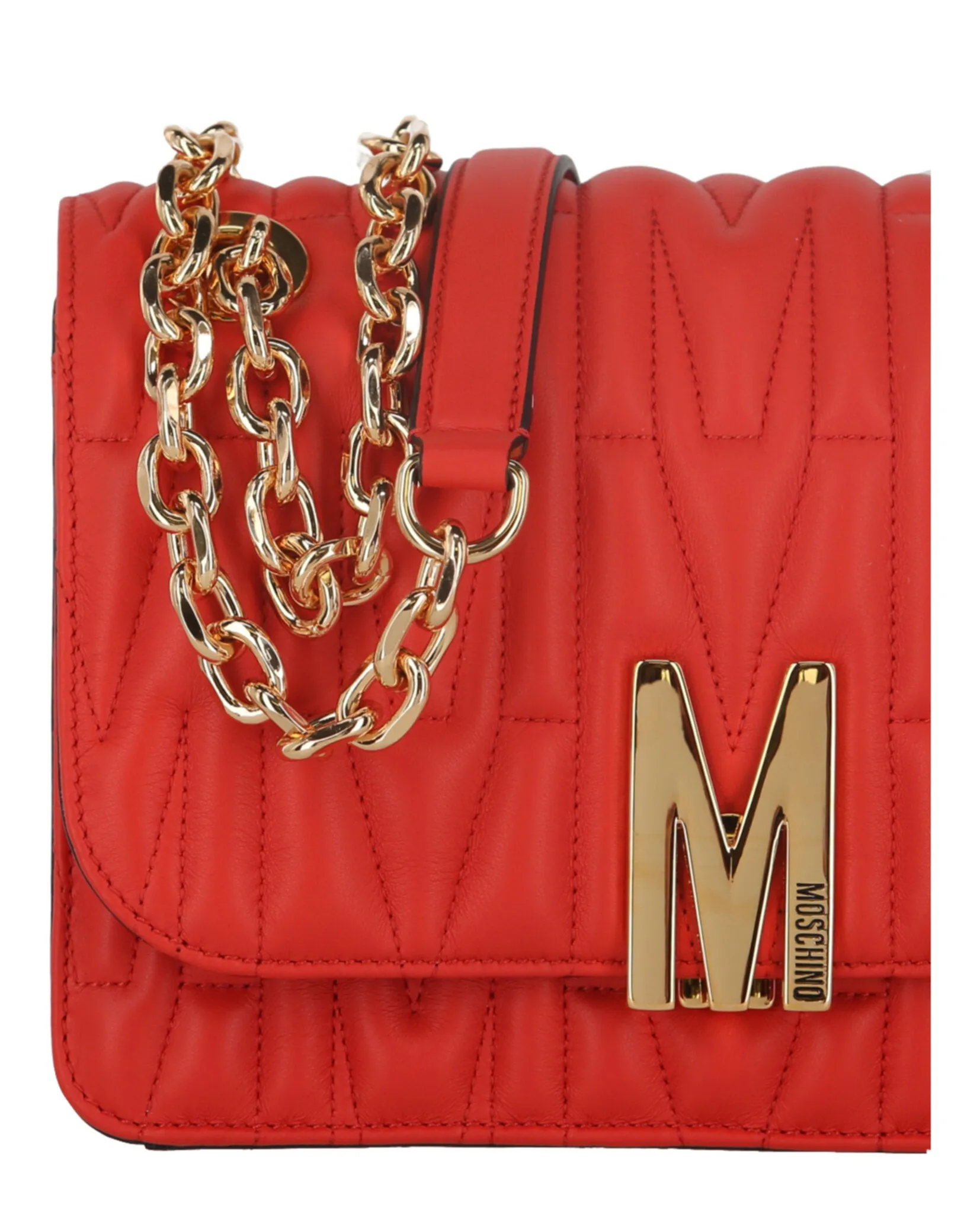 Moschino Quilted M-Logo Shoulder Bag