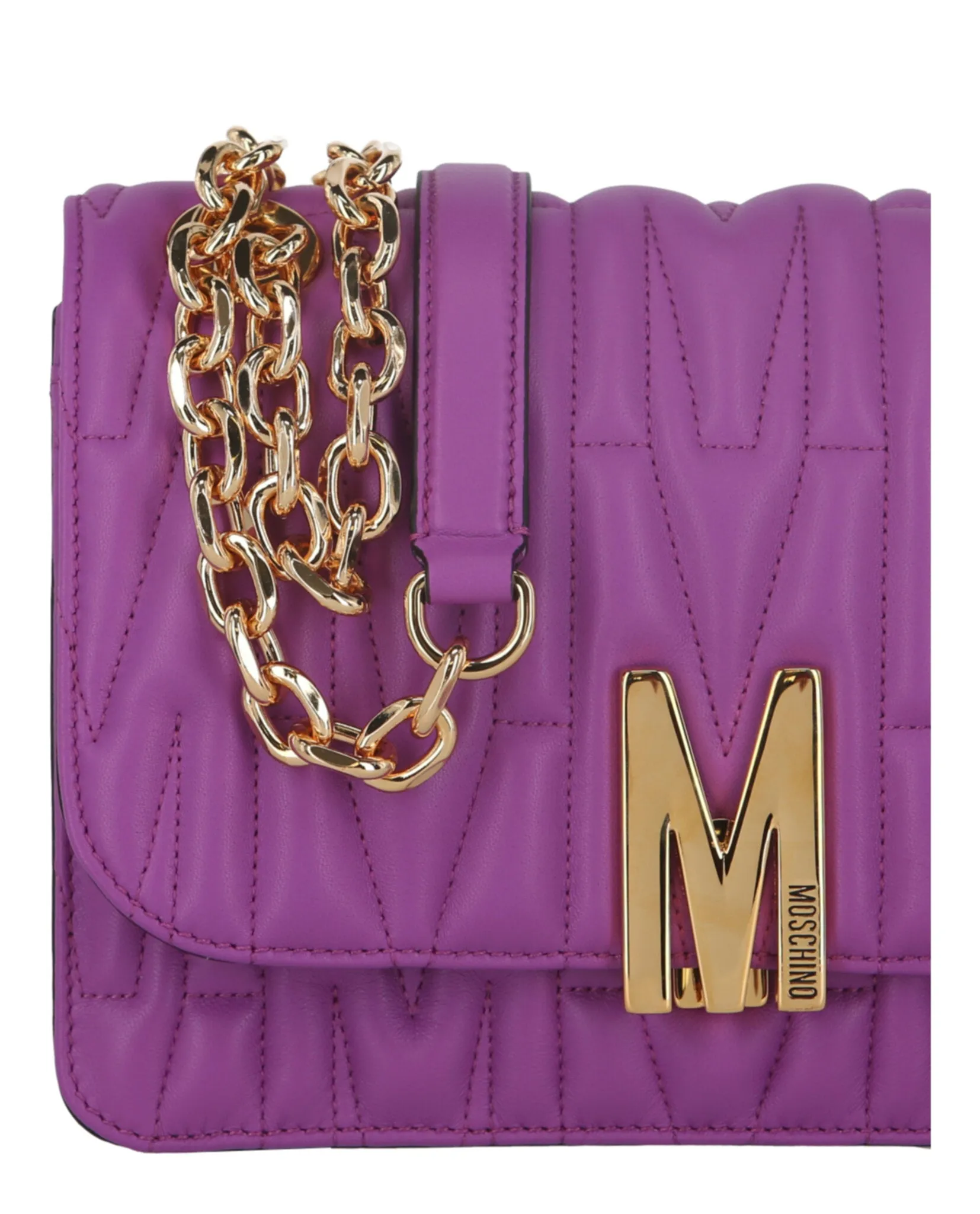 Moschino Quilted M-Logo Shoulder Bag
