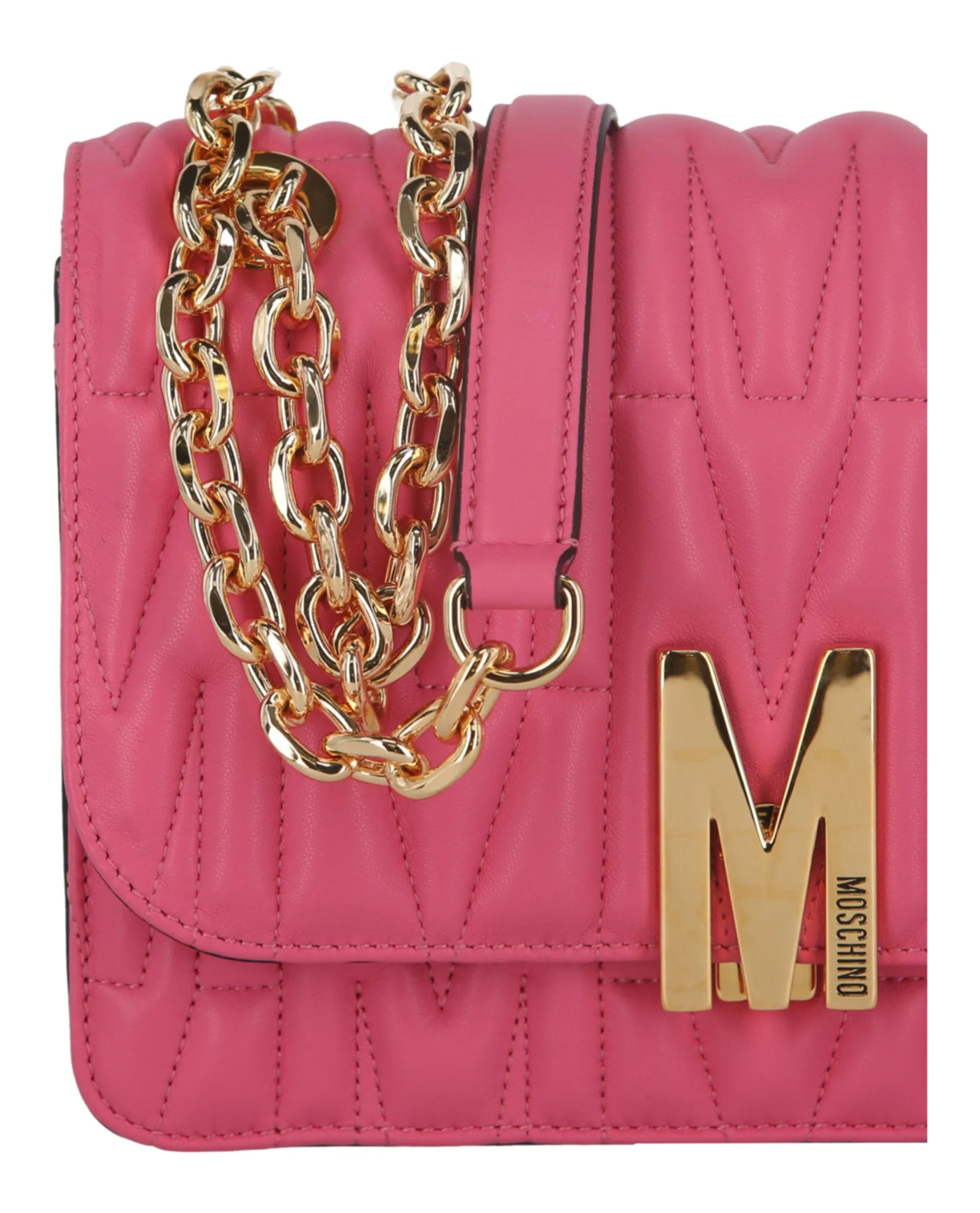 Moschino Quilted M-Logo Shoulder Bag