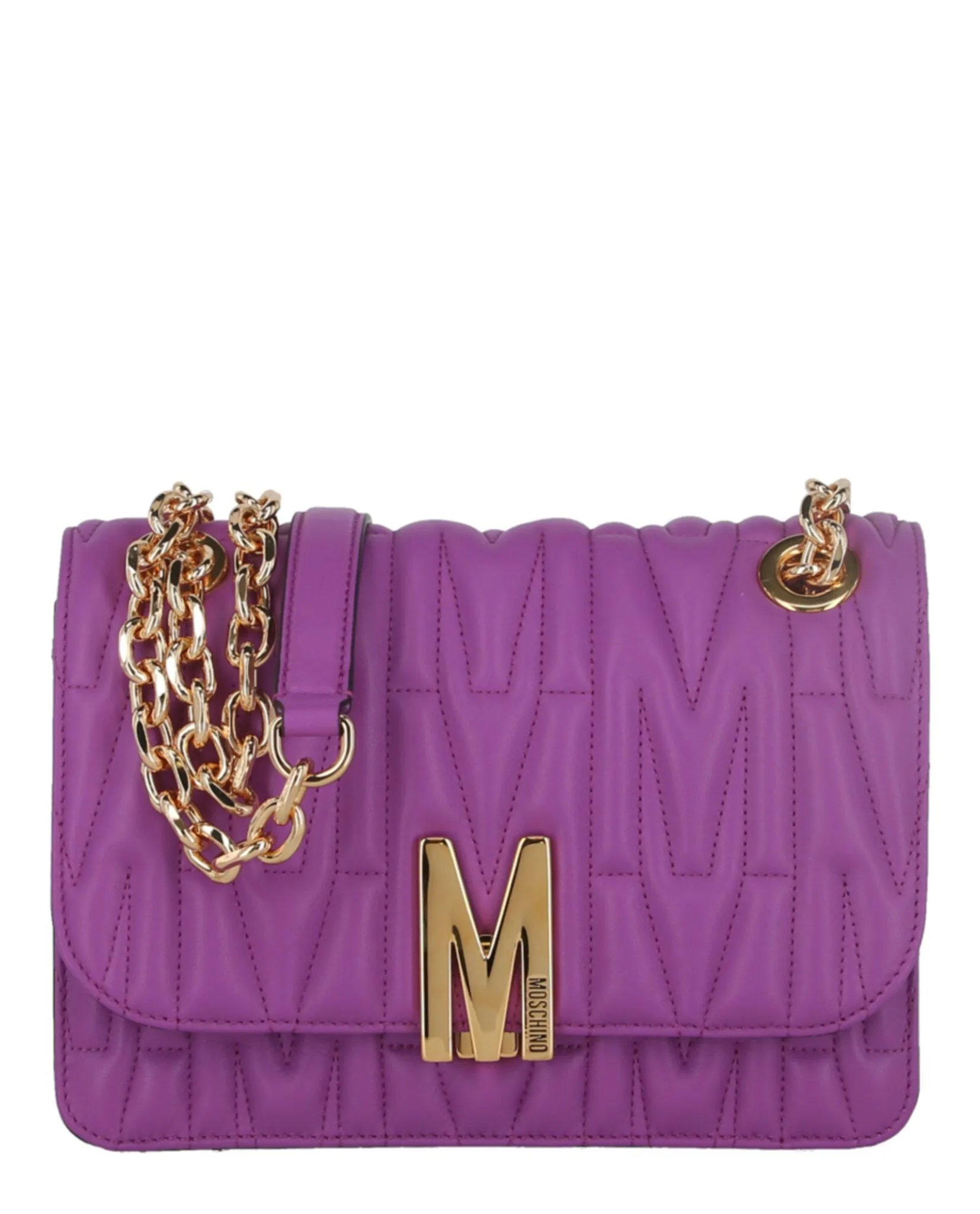 Moschino Quilted M-Logo Shoulder Bag