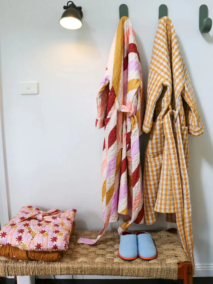 Mosey Me Crimson Maypole Quilted Robe