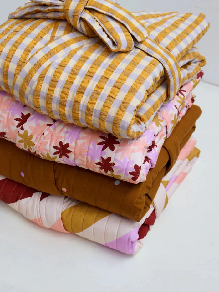Mosey Me Peach Floral Quilted Robe