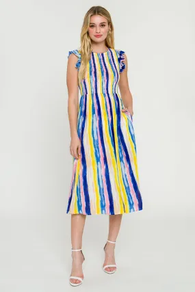 Multi Stripe Midi Dress