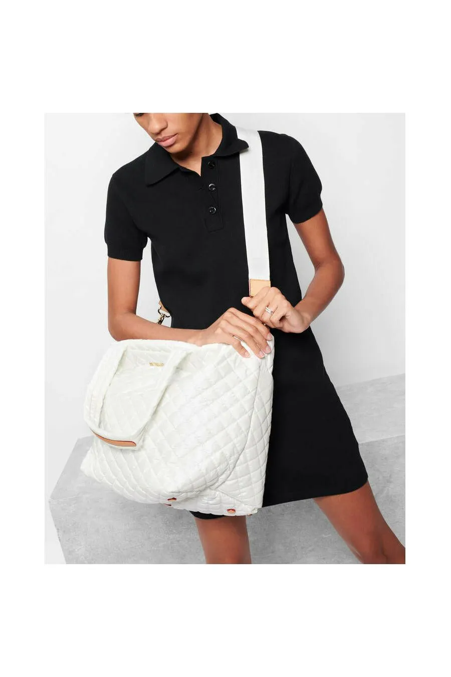 MZ Wallace Metro Tote Deluxe Medium Quilted Bag 1260X1602 | Pearl Metallic