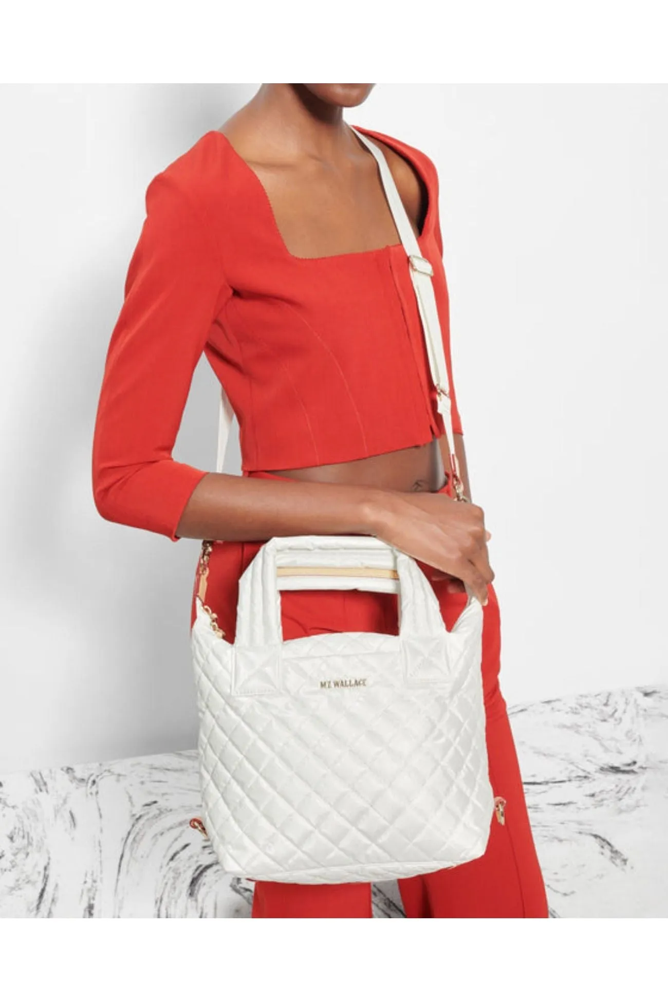 MZ Wallace Sutton Deluxe Small Quilted Bag 1286x1602 | Pearl Metallic