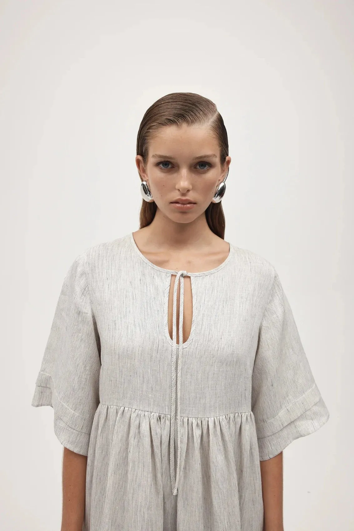 Nellie Dress Twill Stripe