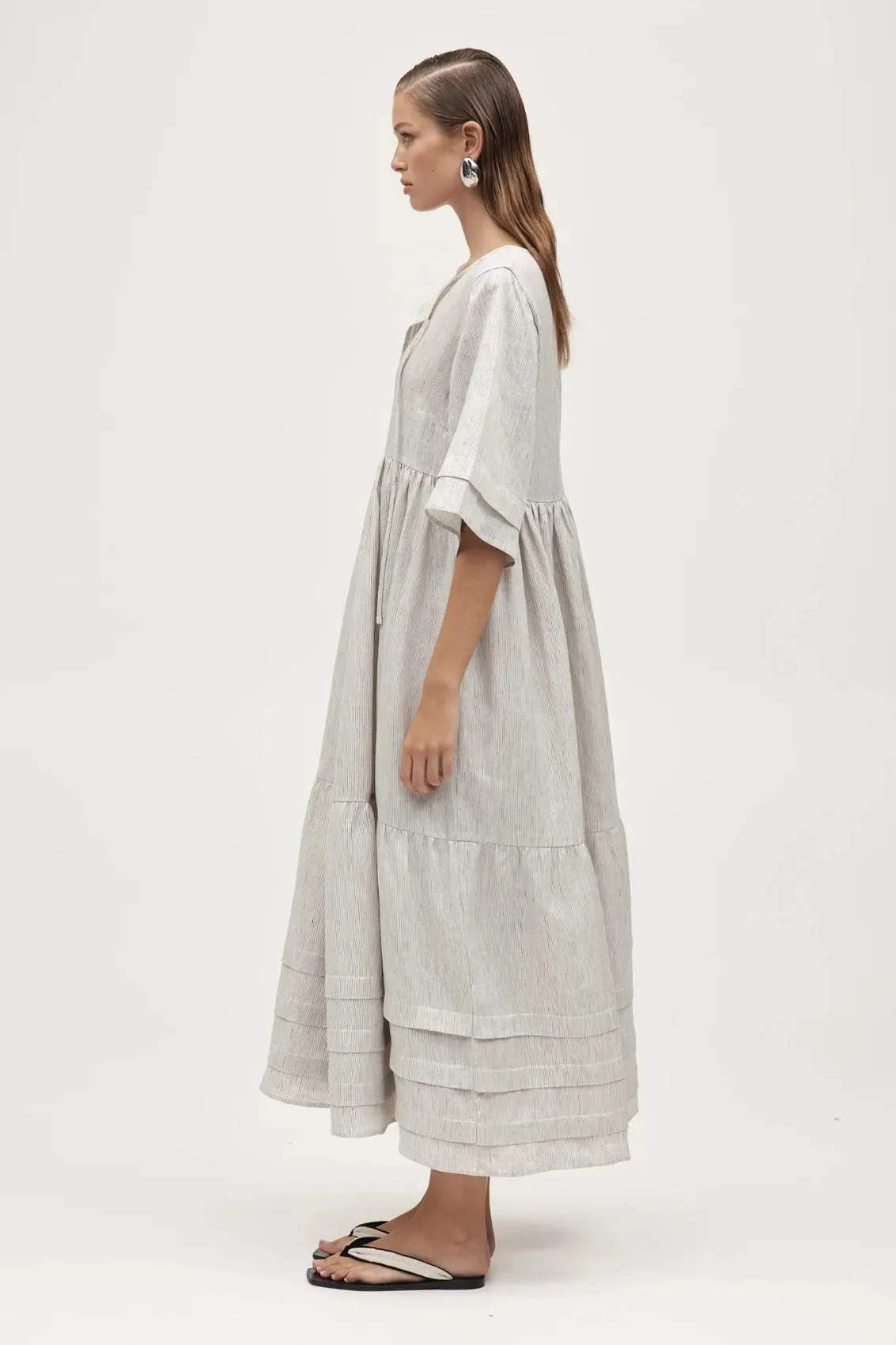Nellie Dress Twill Stripe