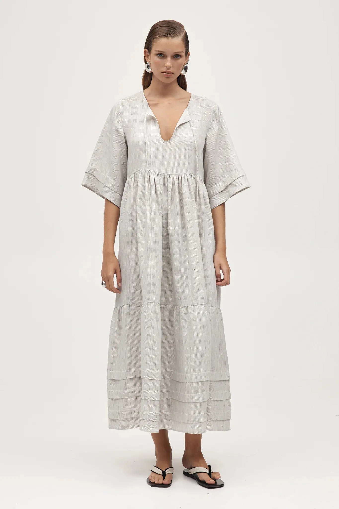Nellie Dress Twill Stripe