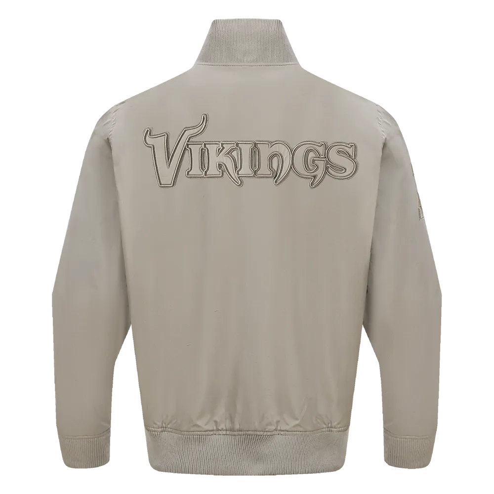 NFL MINNESOTA VIKINGS NEUTRAL MEN'S TWILL JACKET (TAUPE)