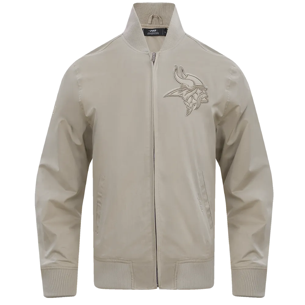 NFL MINNESOTA VIKINGS NEUTRAL MEN'S TWILL JACKET (TAUPE)