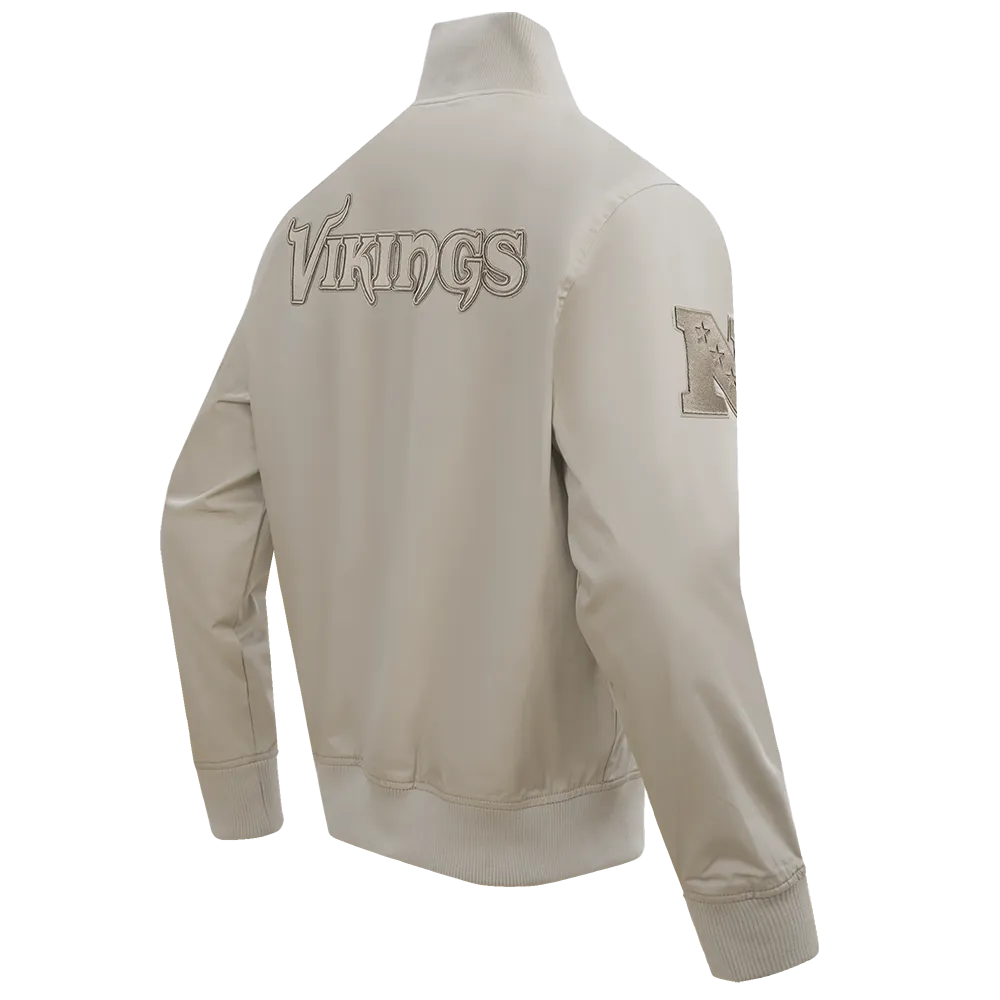 NFL MINNESOTA VIKINGS NEUTRAL MEN'S TWILL JACKET (TAUPE)