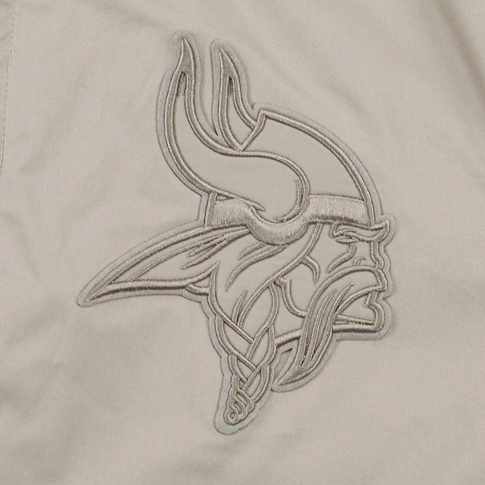 NFL MINNESOTA VIKINGS NEUTRAL MEN'S TWILL JACKET (TAUPE)