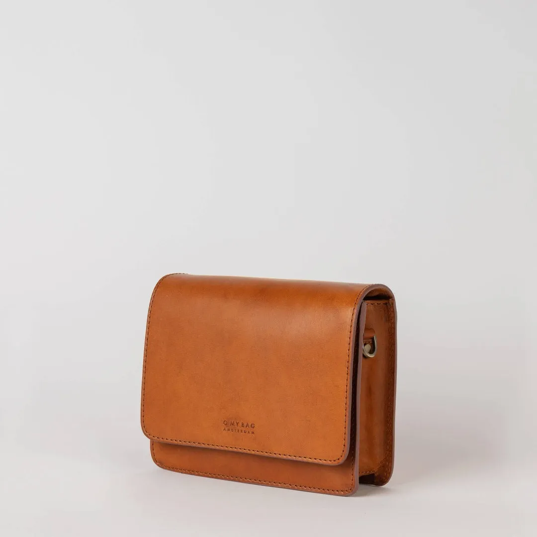 O MY BAG | Leather Bag Audrey Mini - Cognac Classic Leather (two straps)