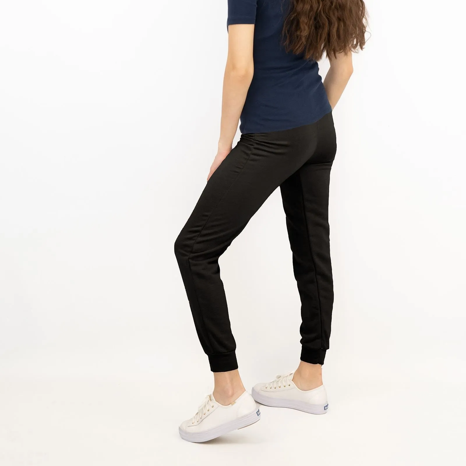 Oasis Mid Rise Slim Leg Black Joggers Style Casual Trousers
