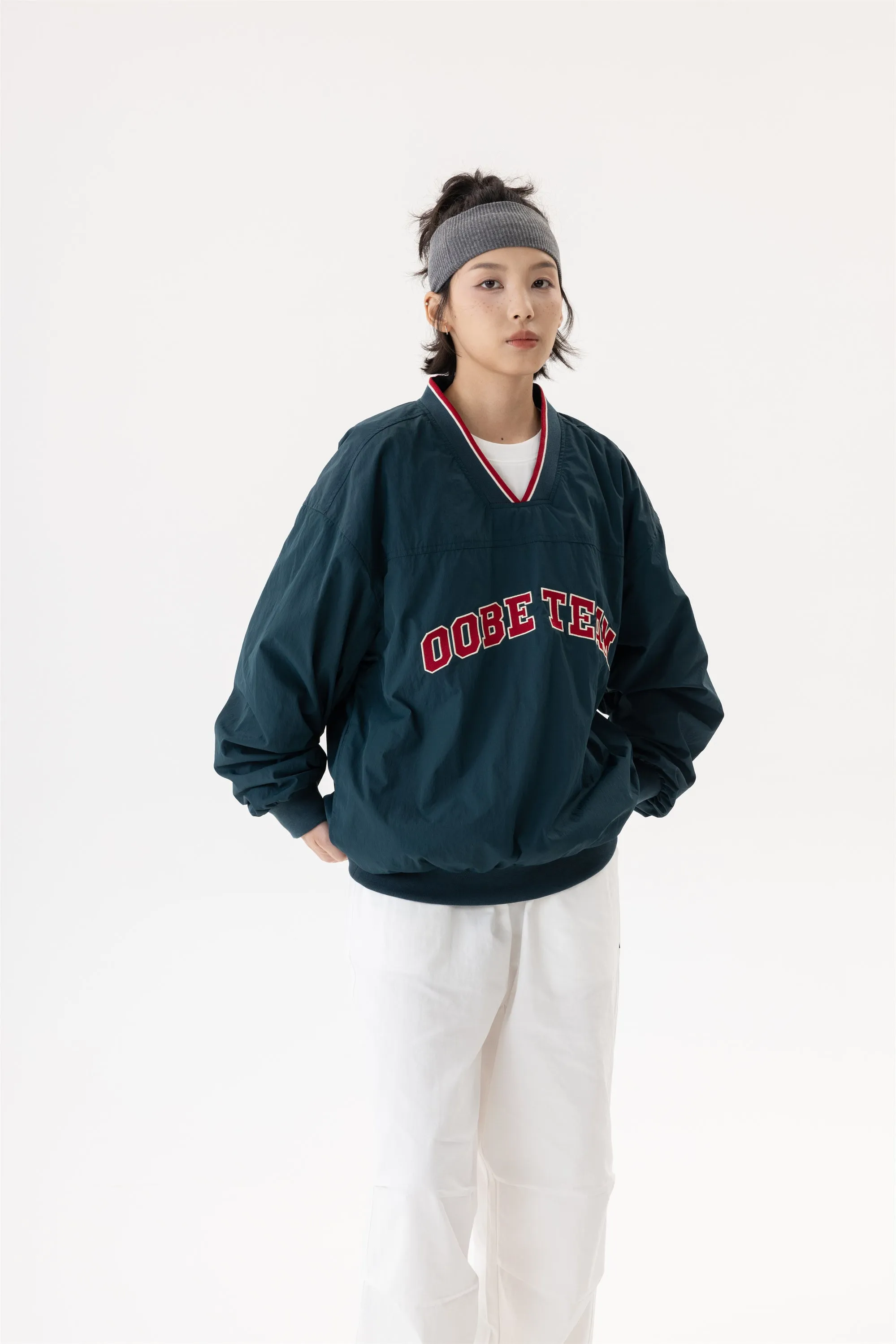 OCTOBEE レトロVネックトップス OTB005