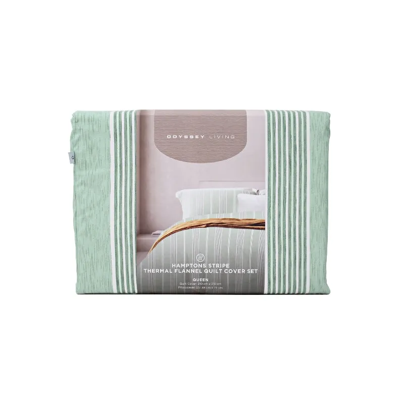 Odyssey Living Thermal Flannel Aqua Haze Quilt Cover Set