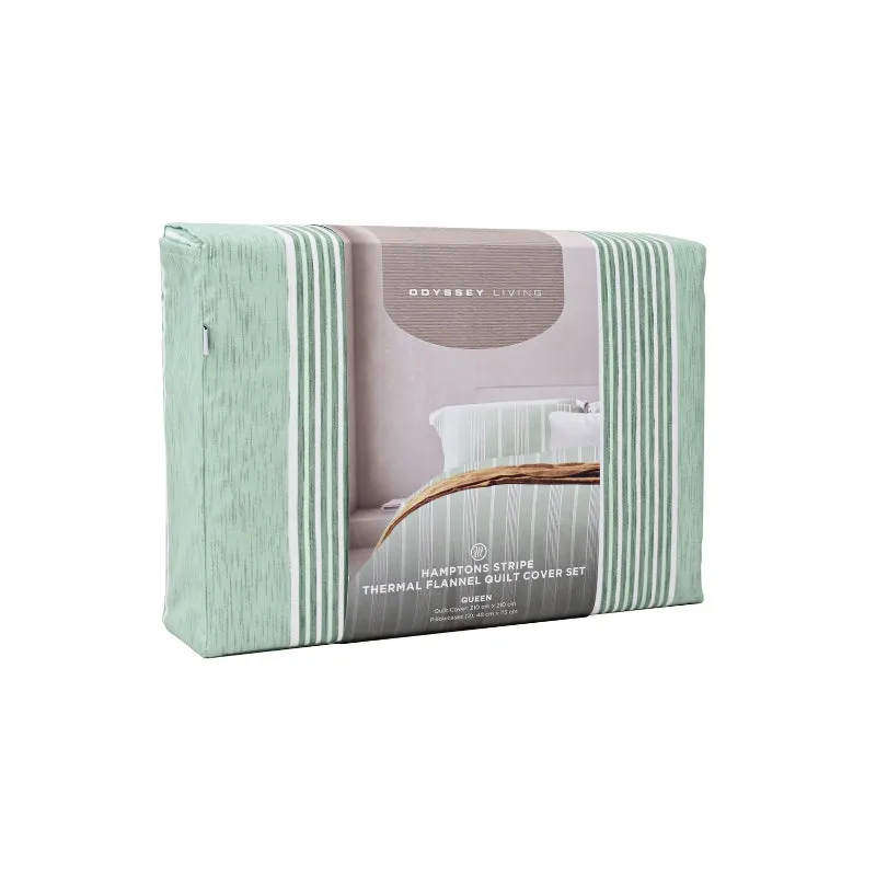 Odyssey Living Thermal Flannel Aqua Haze Quilt Cover Set