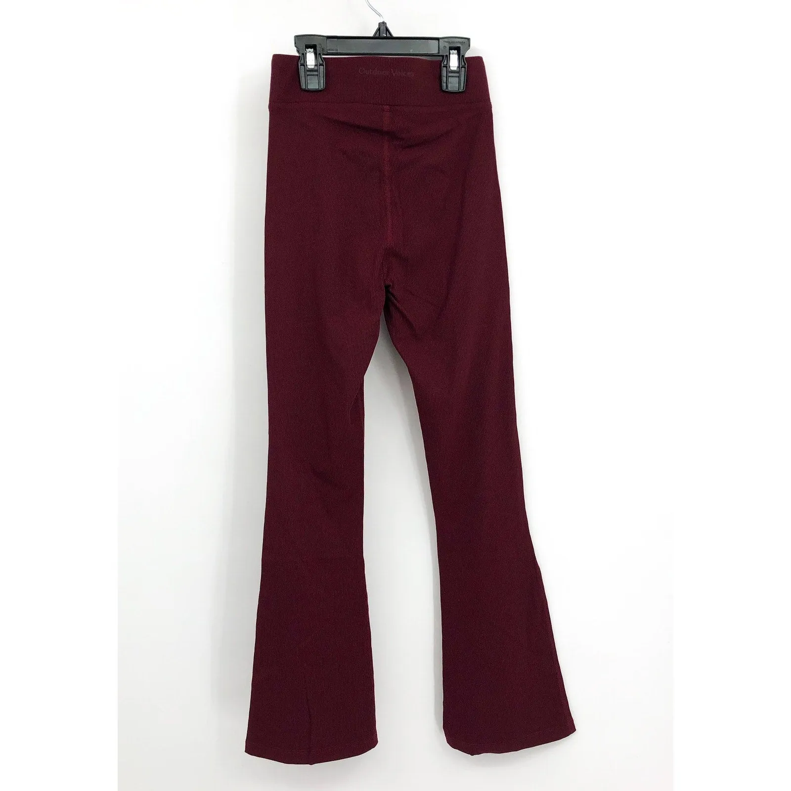 OUTDOOR VOICES Womens Kick Flare Pants XXS Red Shiraz Superform Rib NWT