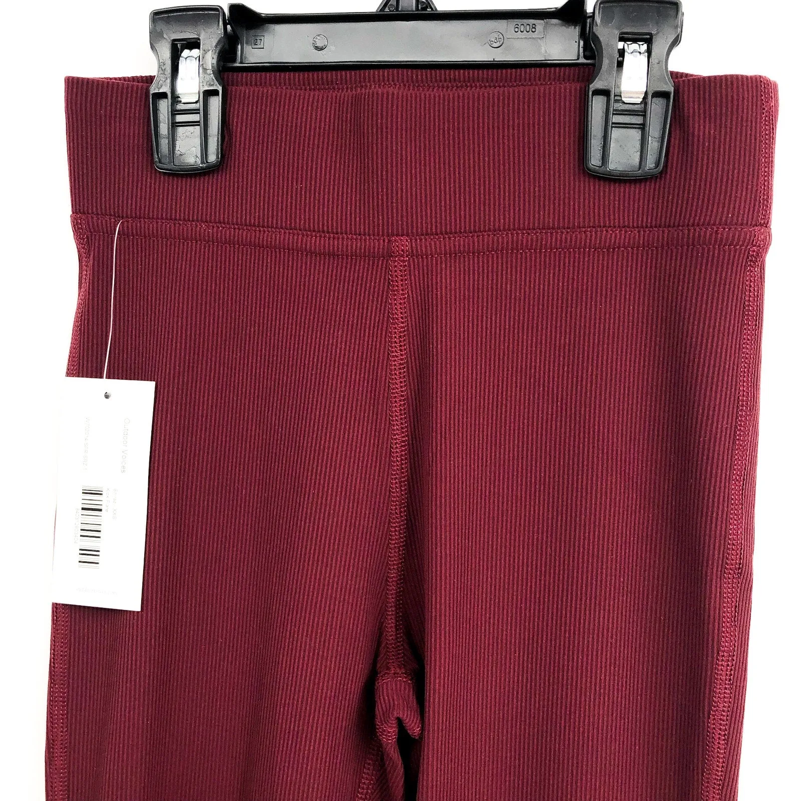 OUTDOOR VOICES Womens Kick Flare Pants XXS Red Shiraz Superform Rib NWT