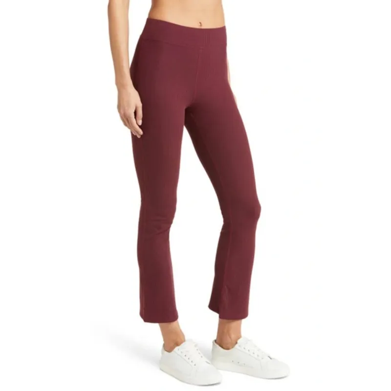 OUTDOOR VOICES Womens Kick Flare Pants XXS Red Shiraz Superform Rib NWT