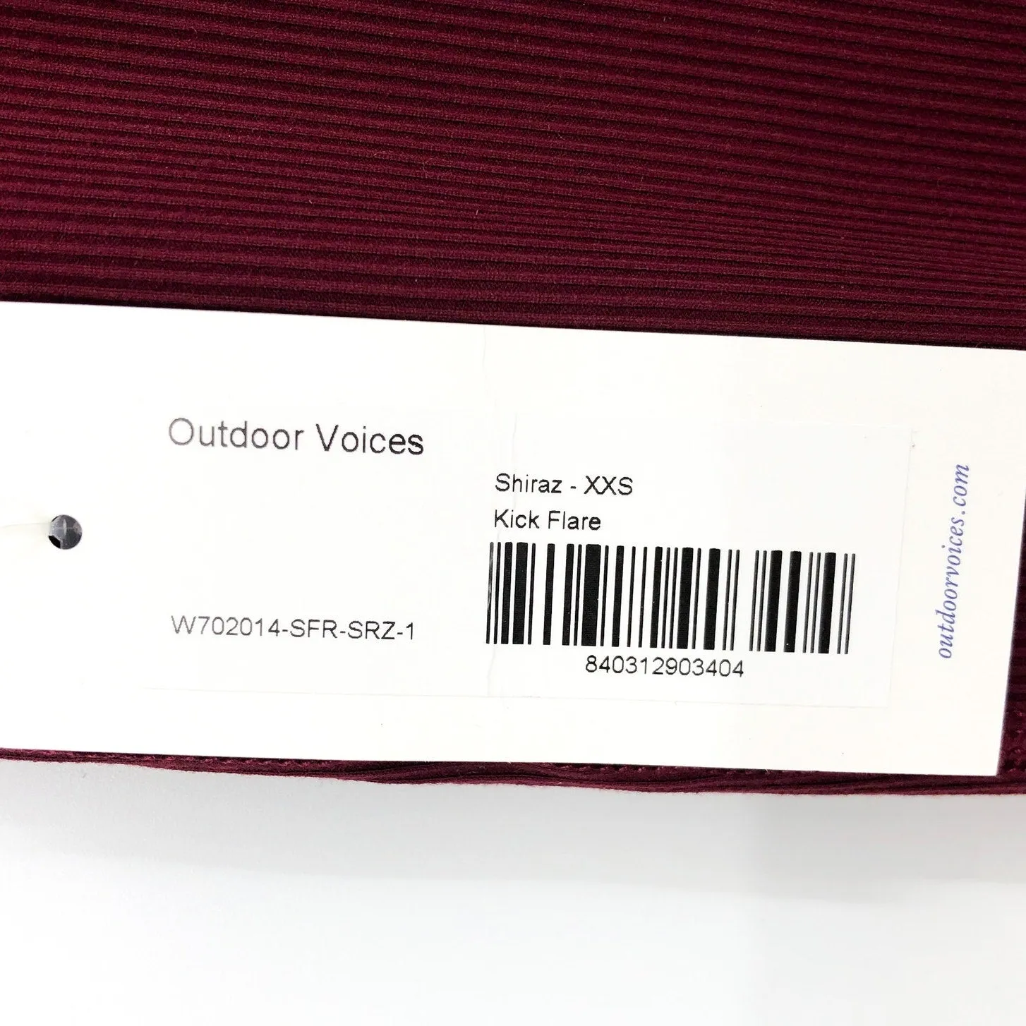 OUTDOOR VOICES Womens Kick Flare Pants XXS Red Shiraz Superform Rib NWT