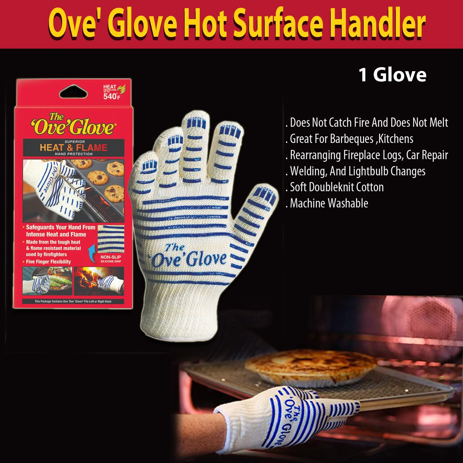 Ove' Glove Hot Surface Handler - Single Heat-Resistant Glove