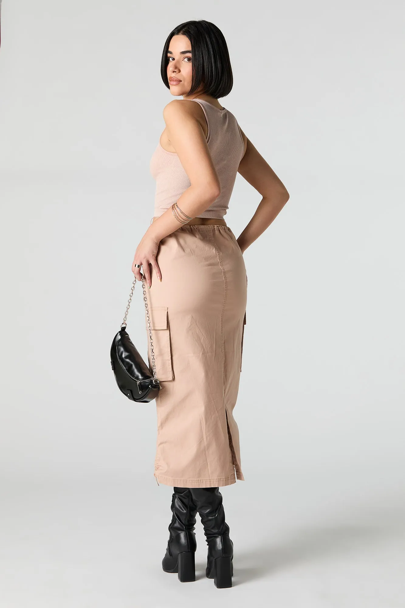 Parachute Cargo Midi Skirt