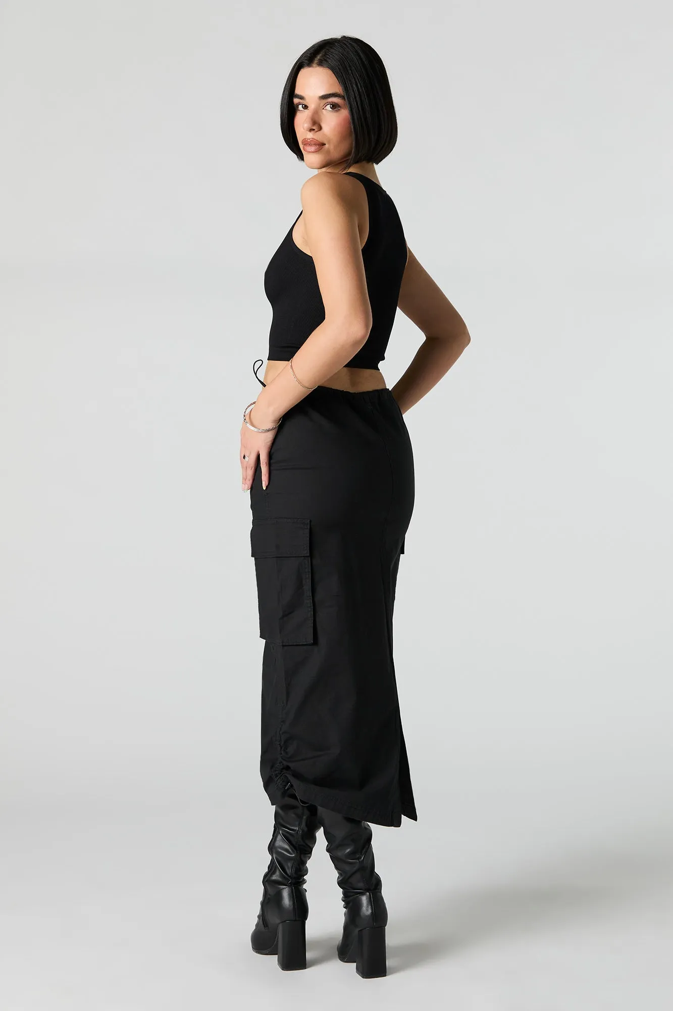 Parachute Cargo Midi Skirt