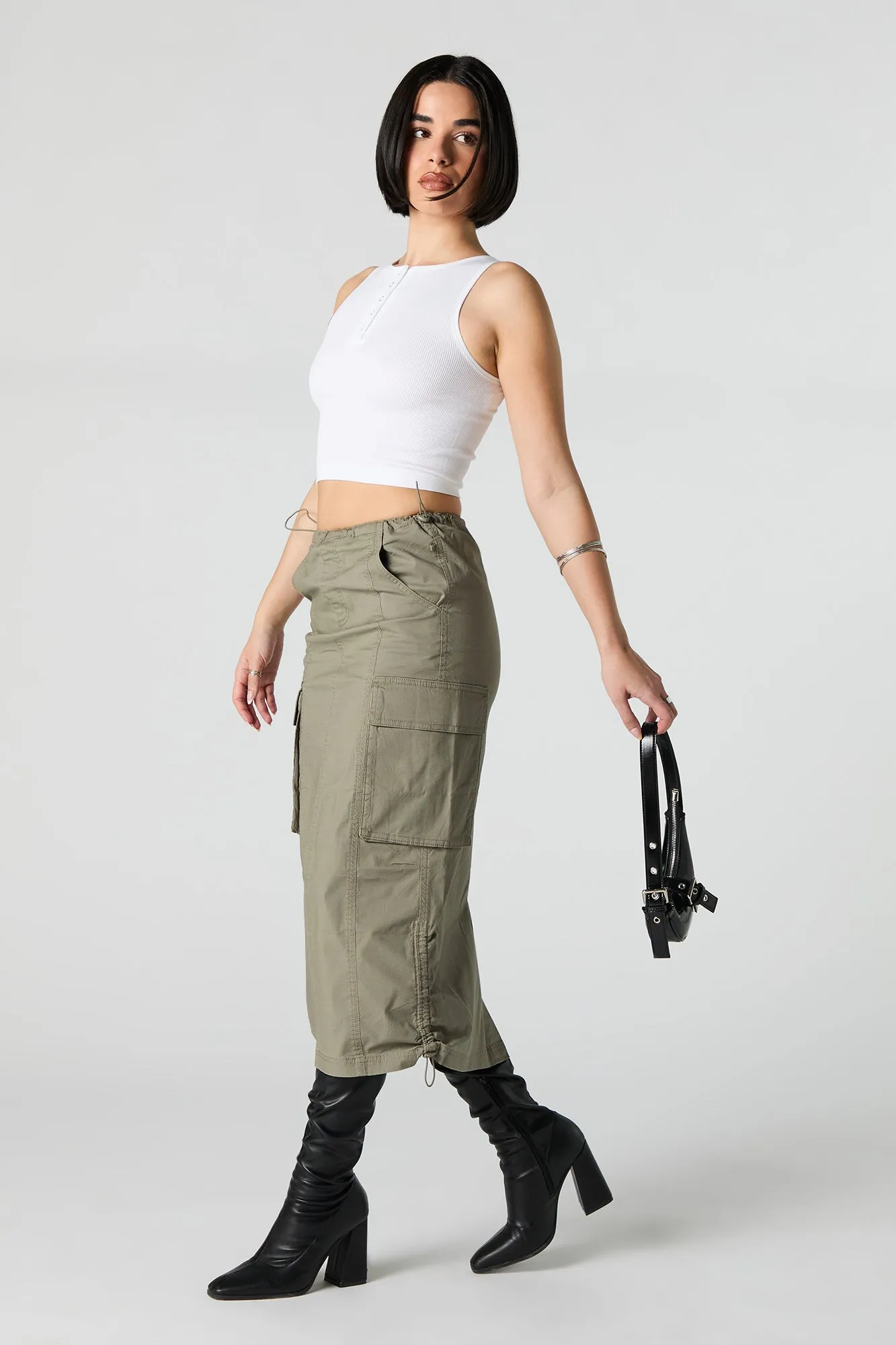 Parachute Cargo Midi Skirt