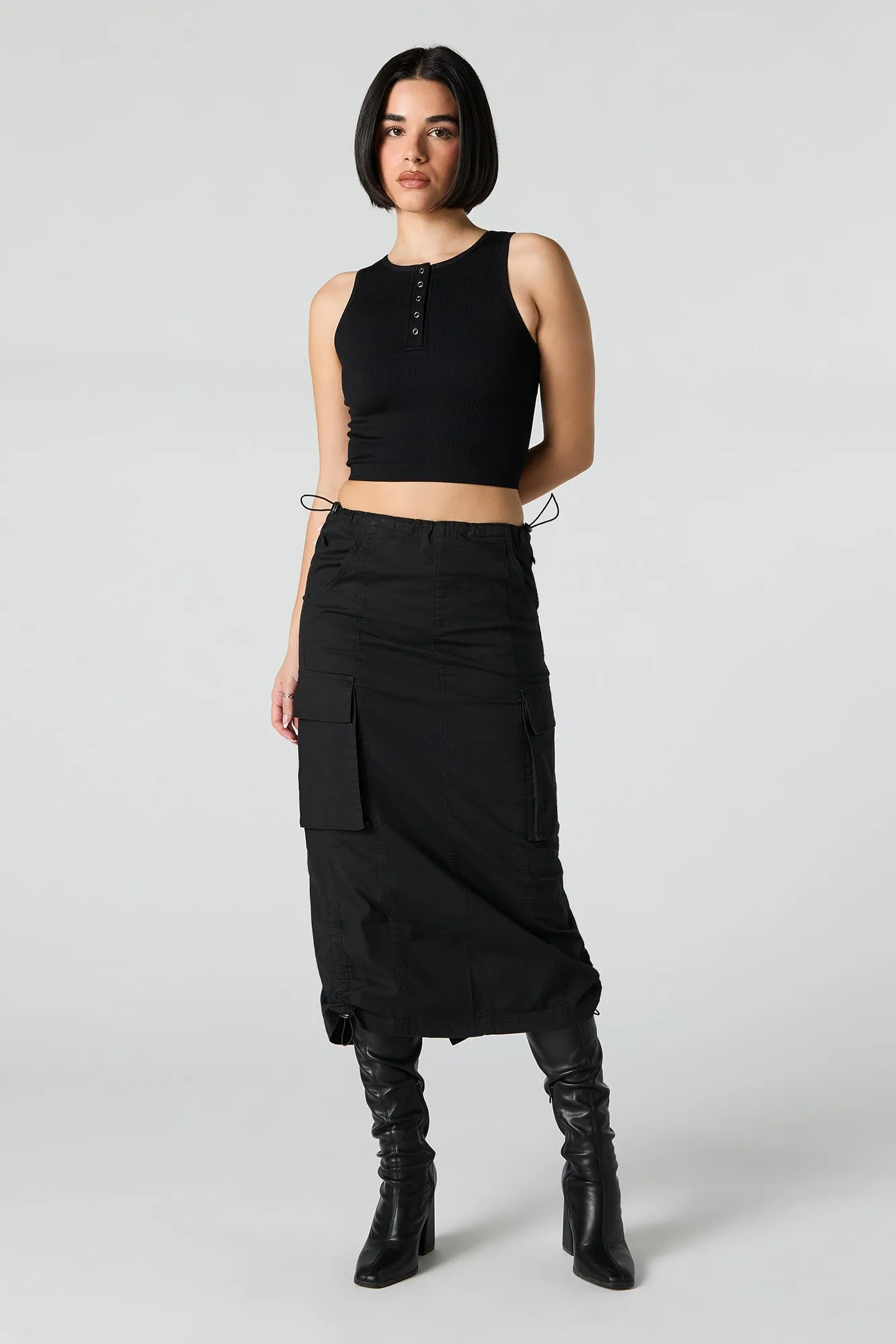 Parachute Cargo Midi Skirt