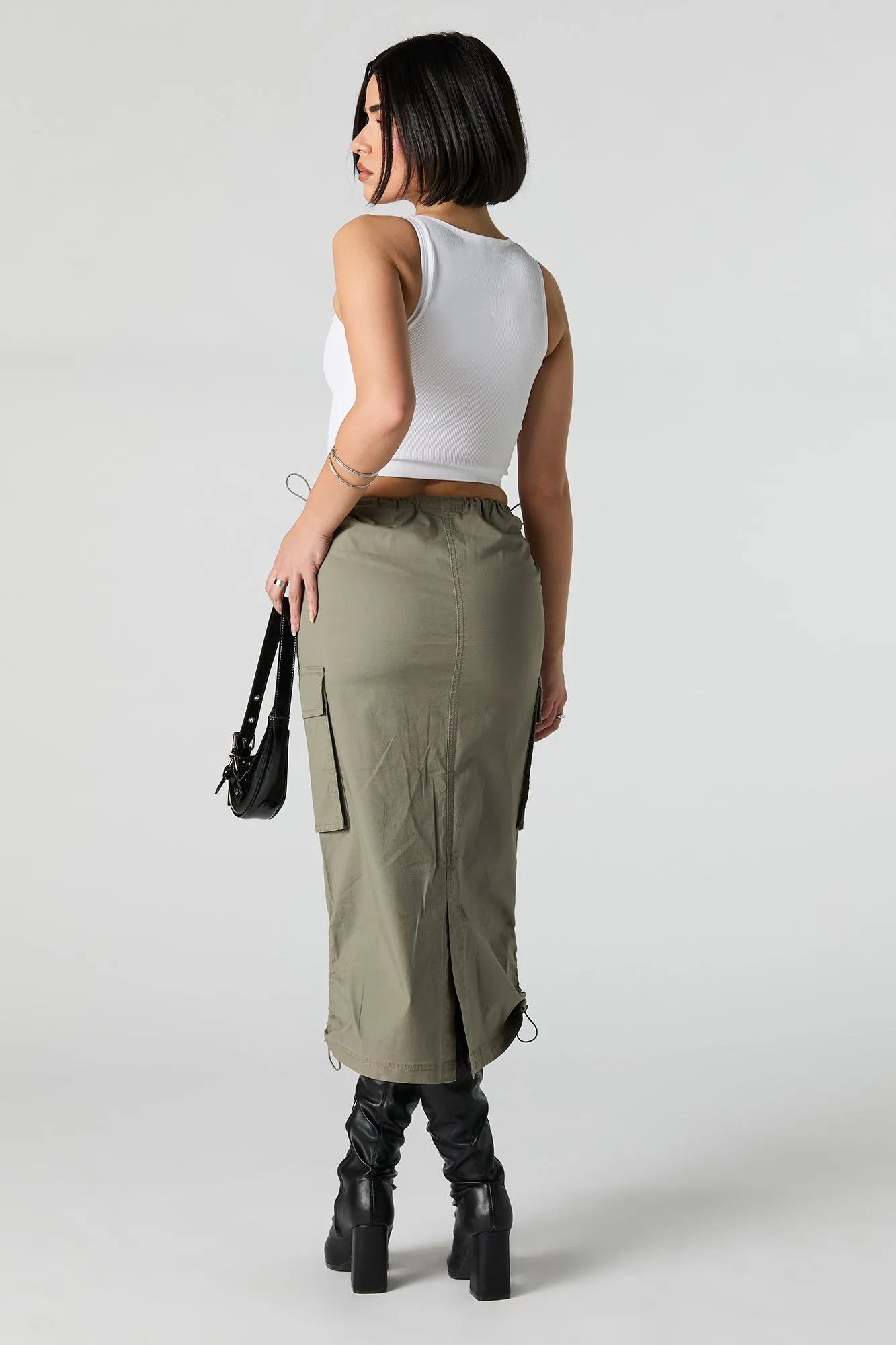 Parachute Cargo Midi Skirt