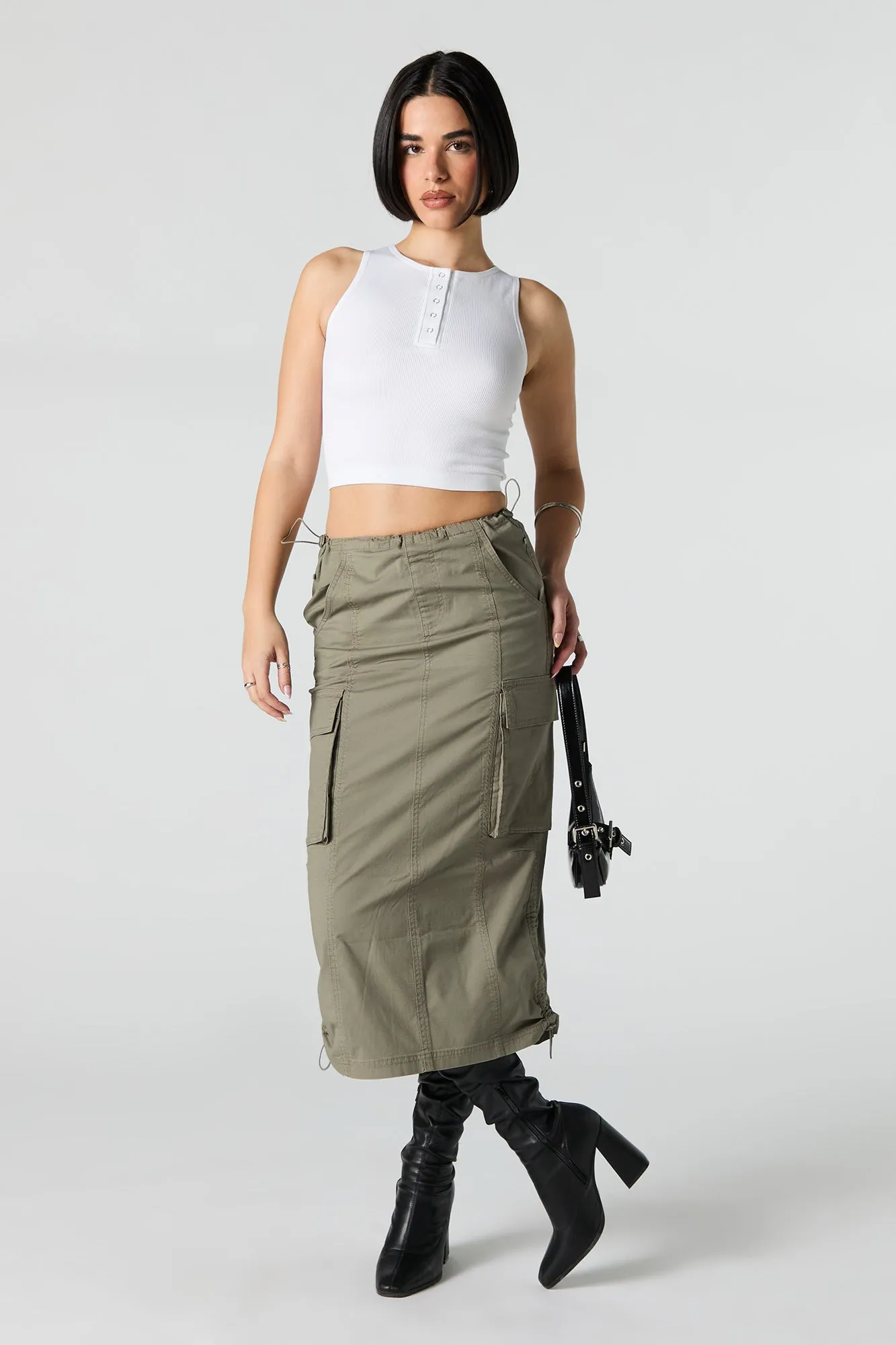 Parachute Cargo Midi Skirt