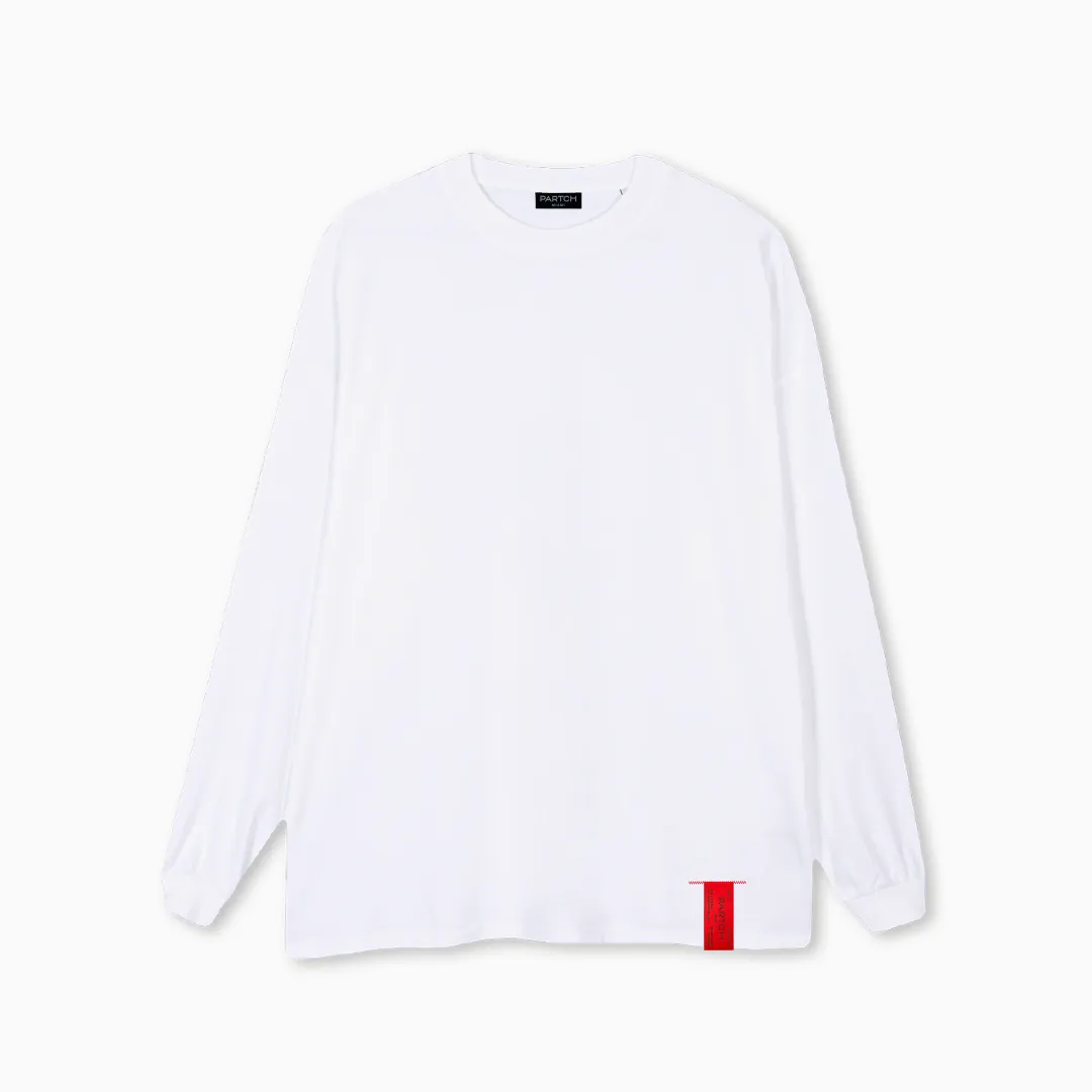 PARTCH Must Long Sleeve T-Shirt Oversized White Organic Cotton