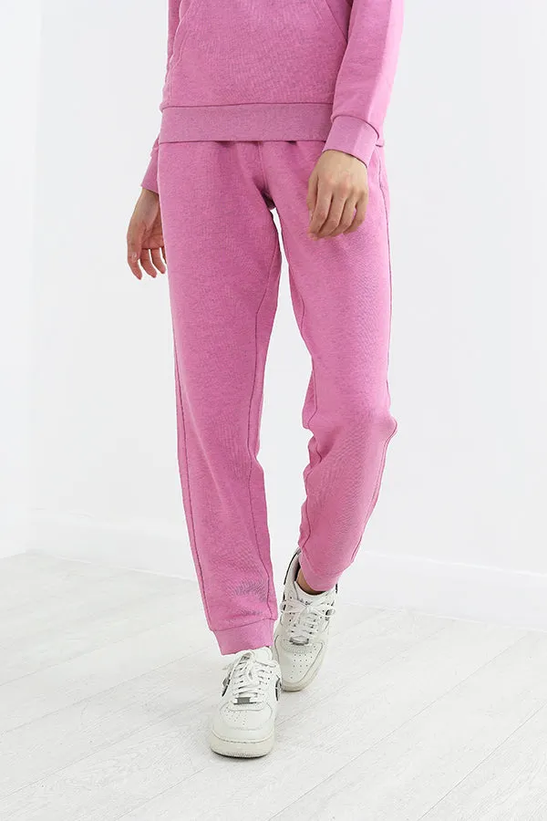 PINK MELANGE DRAWSTRING JOGGING BOTTOMS