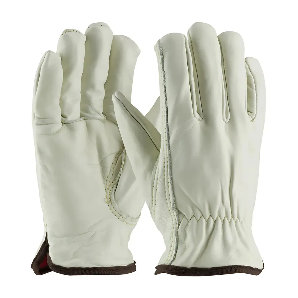 PIP 77-268/XL Regular Grade Top Grain Cowhide Leather Drivers Glove with Red Foam Lining - Keystone Thumb