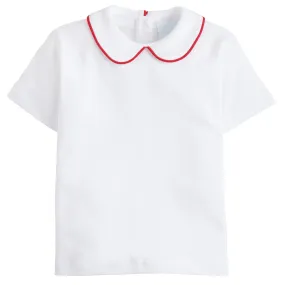 Piped Peter Pan Short Sleeve - Red