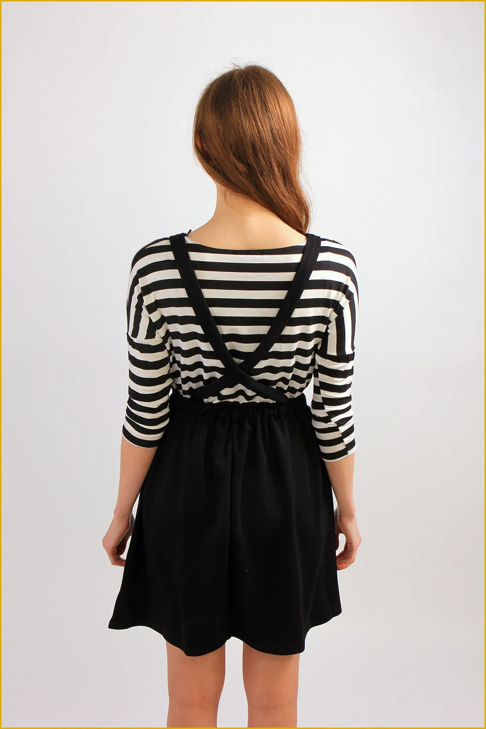 Plain Twin Set - Pinafore Dress and Casual T-shirt