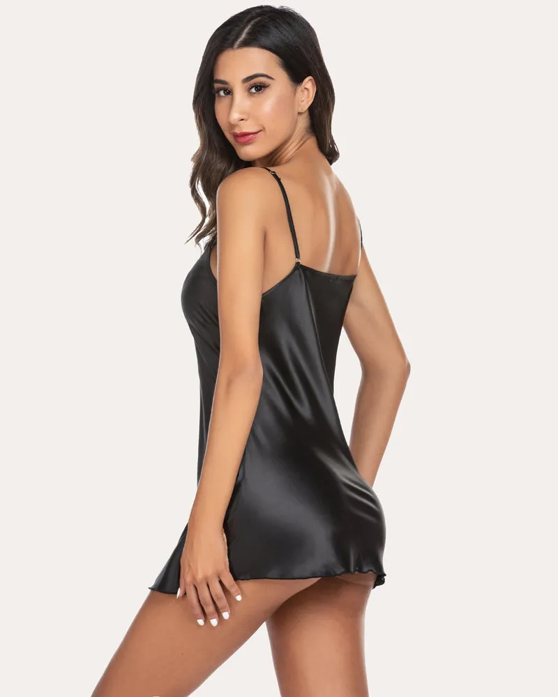 Plus Size Satin Mini Slip Dress