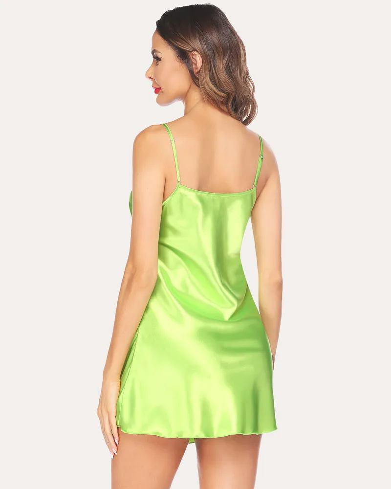 Plus Size Satin Mini Slip Dress