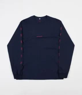 Poetic Collective Repetition Long Sleeve T-Shirt - Navy