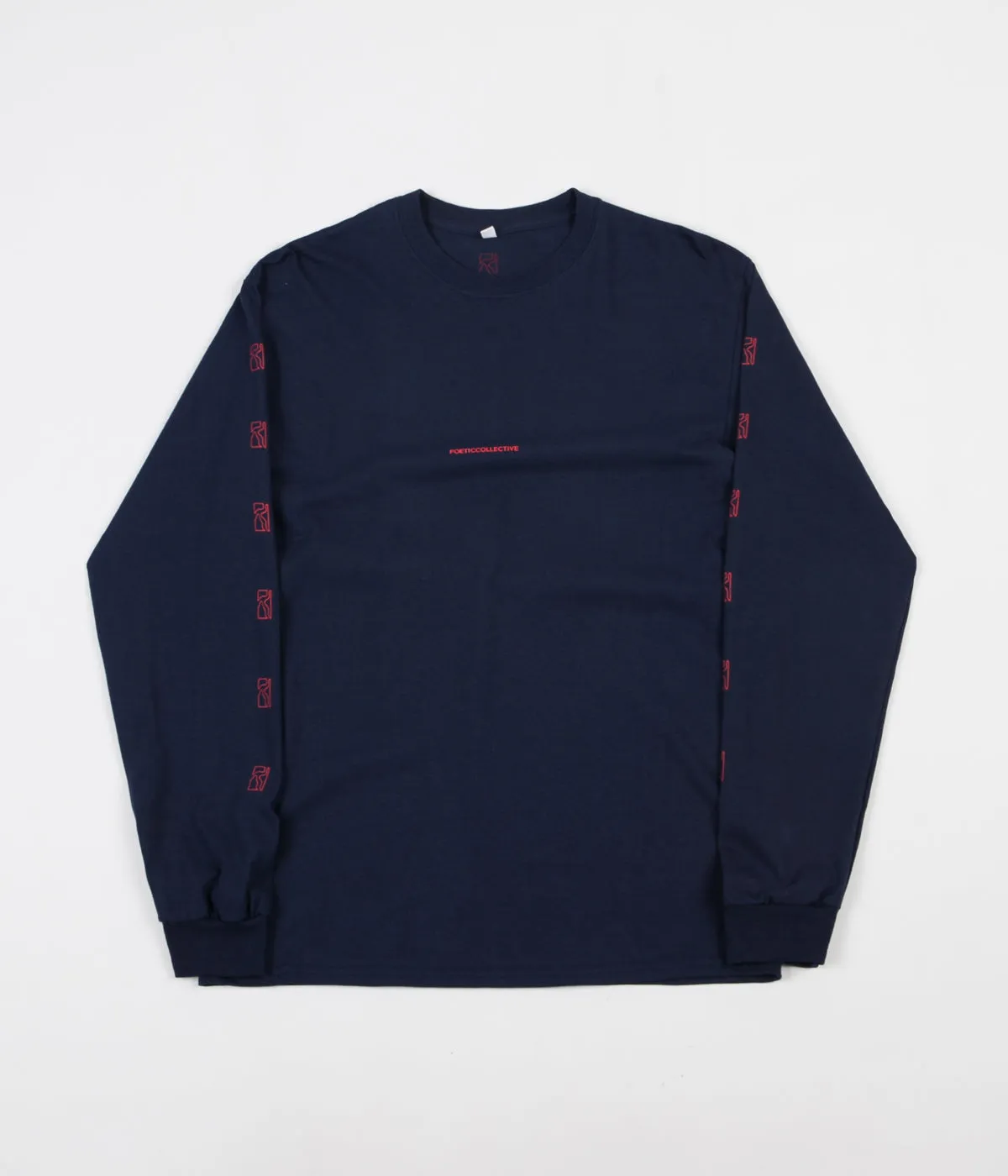 Poetic Collective Repetition Long Sleeve T-Shirt - Navy
