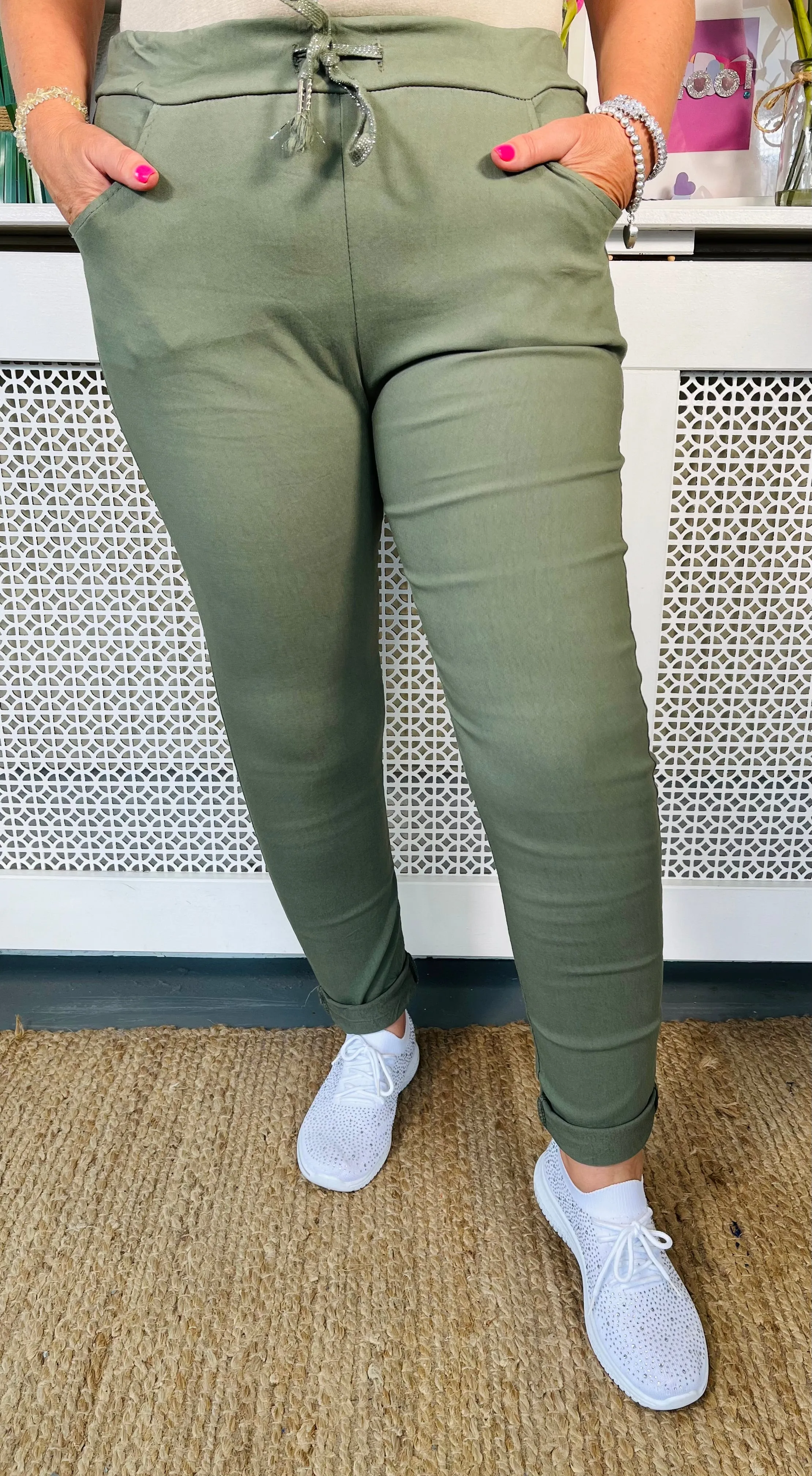 Polly plain magic trousers - Khaki