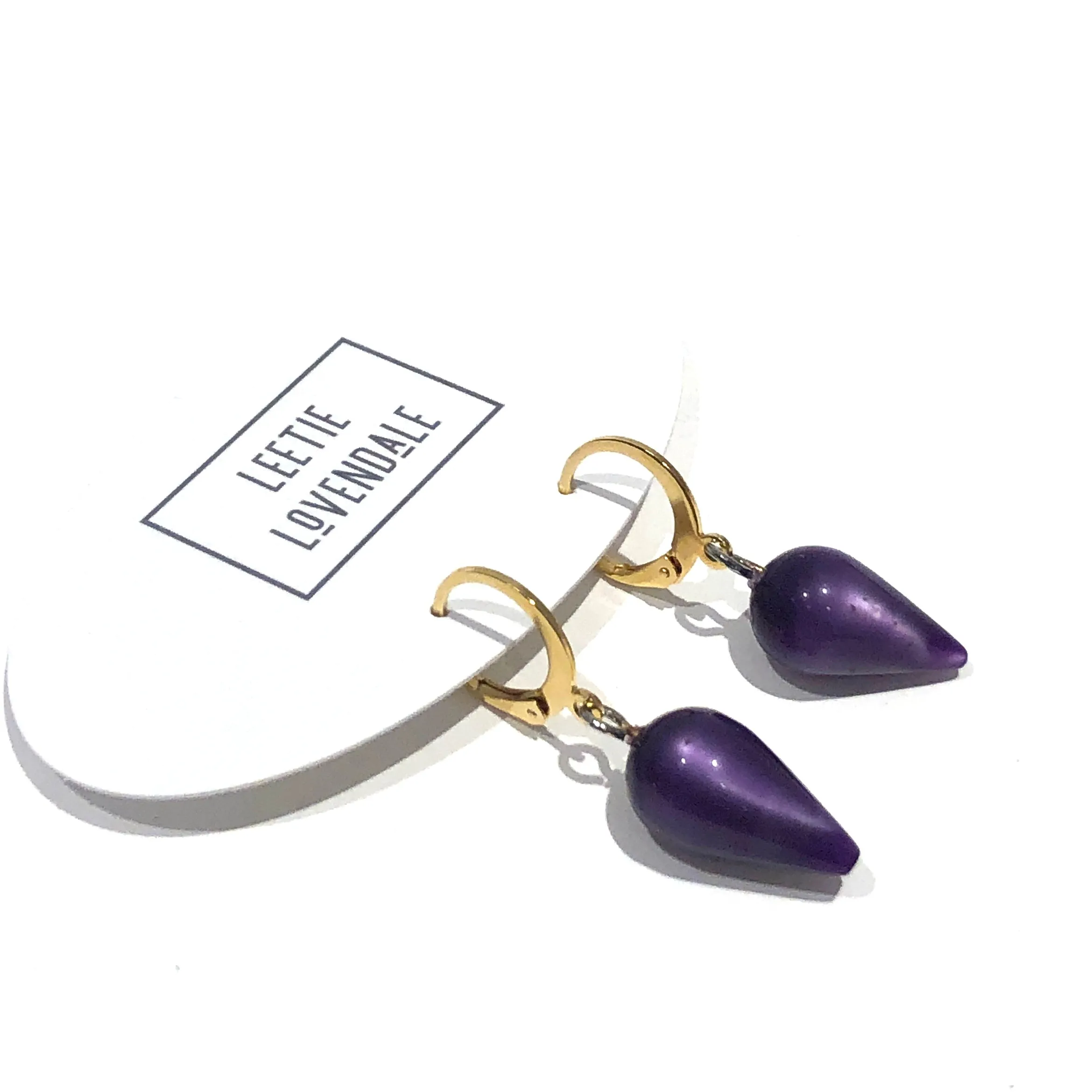 Purple Moonglow Midi Spike Cuff Hoops
