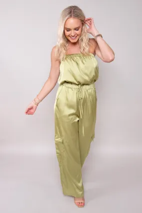 Quinn Cargo Jumpsuit-Avocado