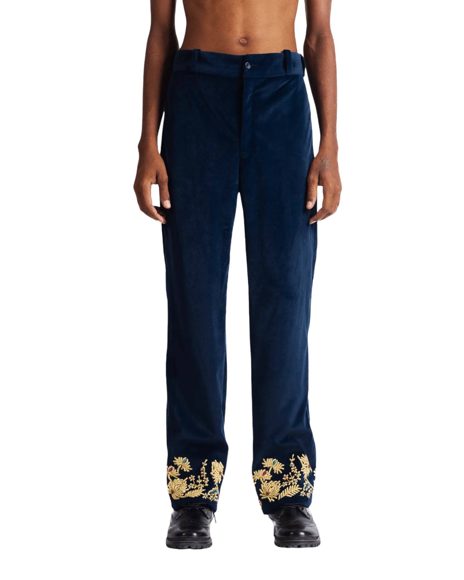 "GOLDEN PEACOCK" VELVET TROUSERS
