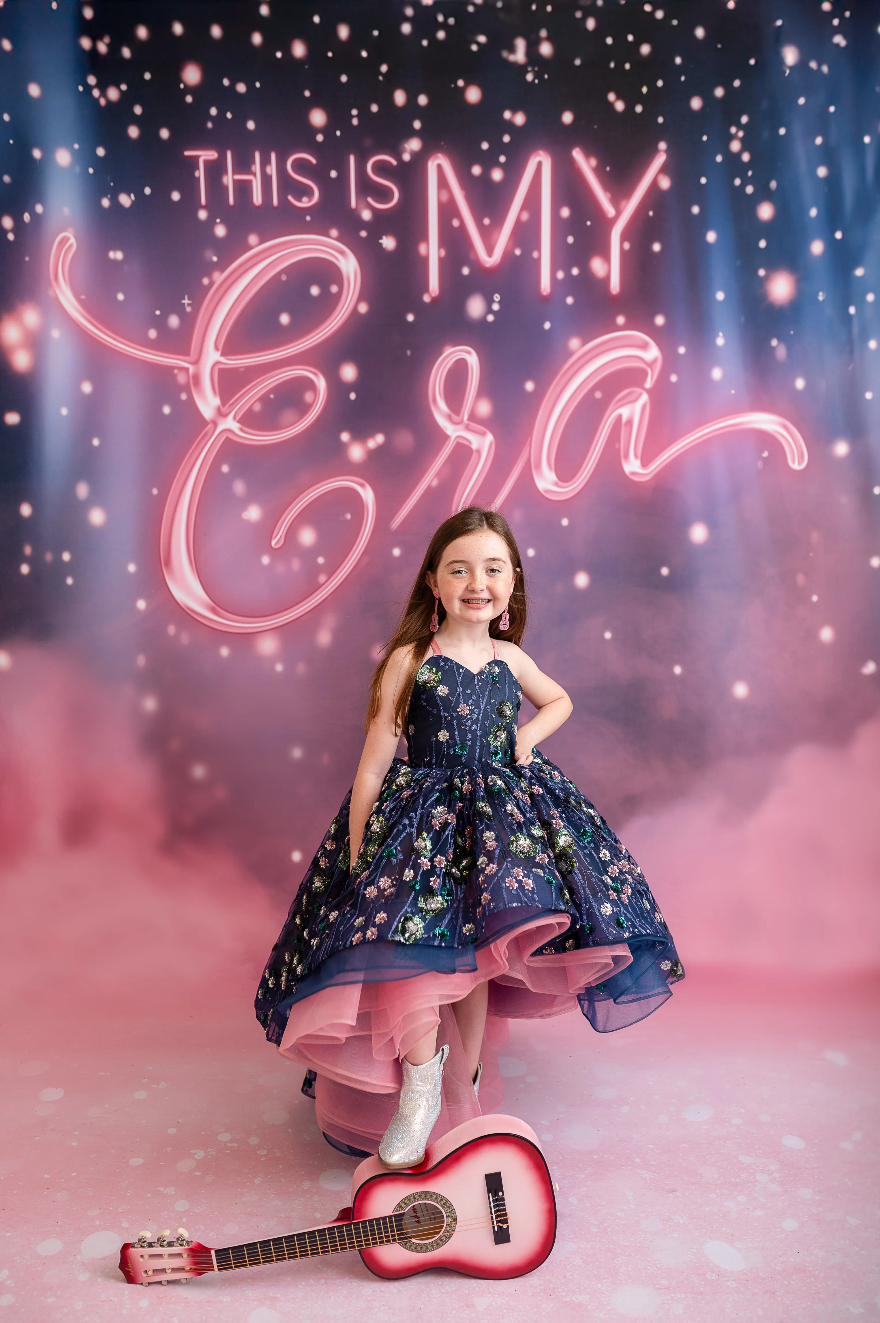 "Midnight Garden" - High Low Length Dress   cape ( 7 Year - Petite 9 Year)